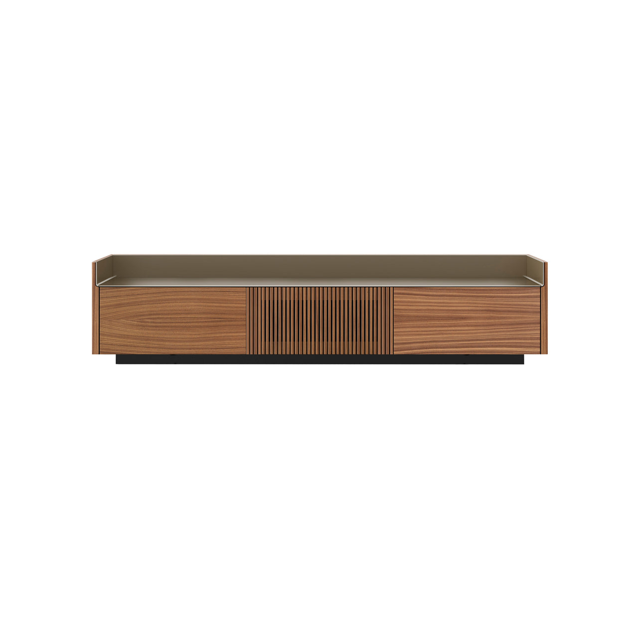 Stockholm STH353 Slim Sideboard: Composition 1 + Super-Matt Walnut + Anodized Aluminum Bronze + Black