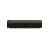 Stockholm STH354 Slim Sideboard: Composition 1 + Dark Grey Stained Oak + Anodized Aluminum Bronze + Black