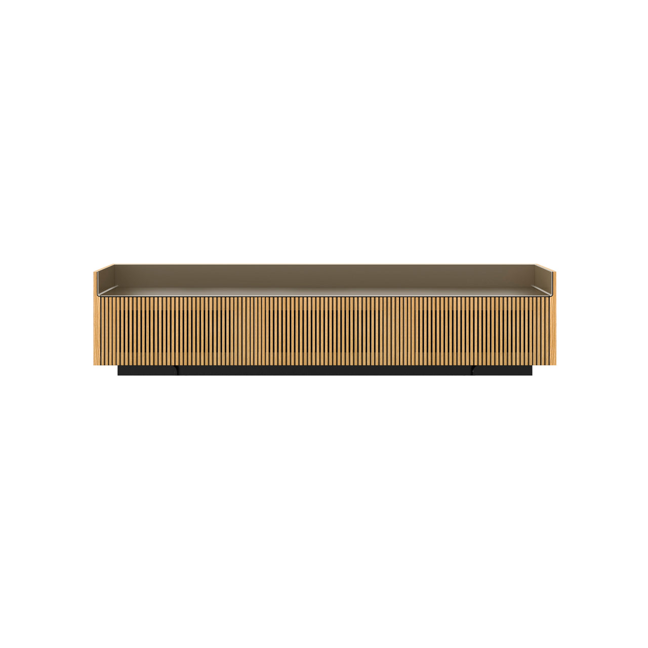 Stockholm STH354 Slim Sideboard: Composition 1 + Super-Matt Oak + Anodized Aluminum Bronze + Black