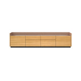 Stockholm STH402 Sideboard: Composition 1 + Super-Matt Oak + Anodized Aluminum Pale Rose + Black