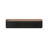 Stockholm STH402 Sideboard: Composition 1 + Dark Grey Stained Oak + Anodized Aluminum Pale Rose + Black