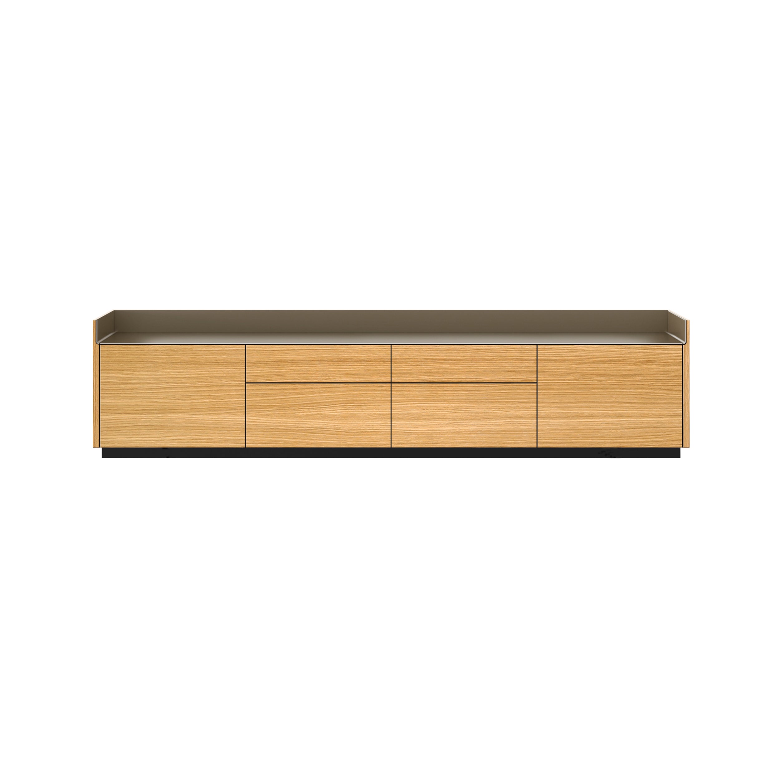 Stockholm STH402 Sideboard: Composition 1 + Super-Matt Oak + Anodized Aluminum Bronze + Black