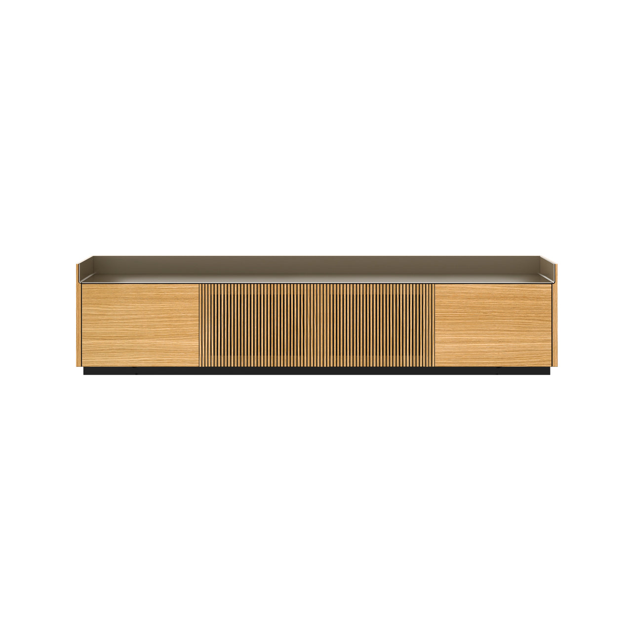 Stockholm STH403 Technic Sideboard: Composition 1 + Super-Matt Oak + Anodized Aluminum Bronze + Black