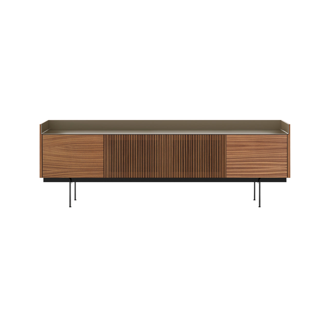 Stockholm Technic Sideboard: STH403 + Walnut Stained Walnut + Anodized Aluminum Bronze + Black