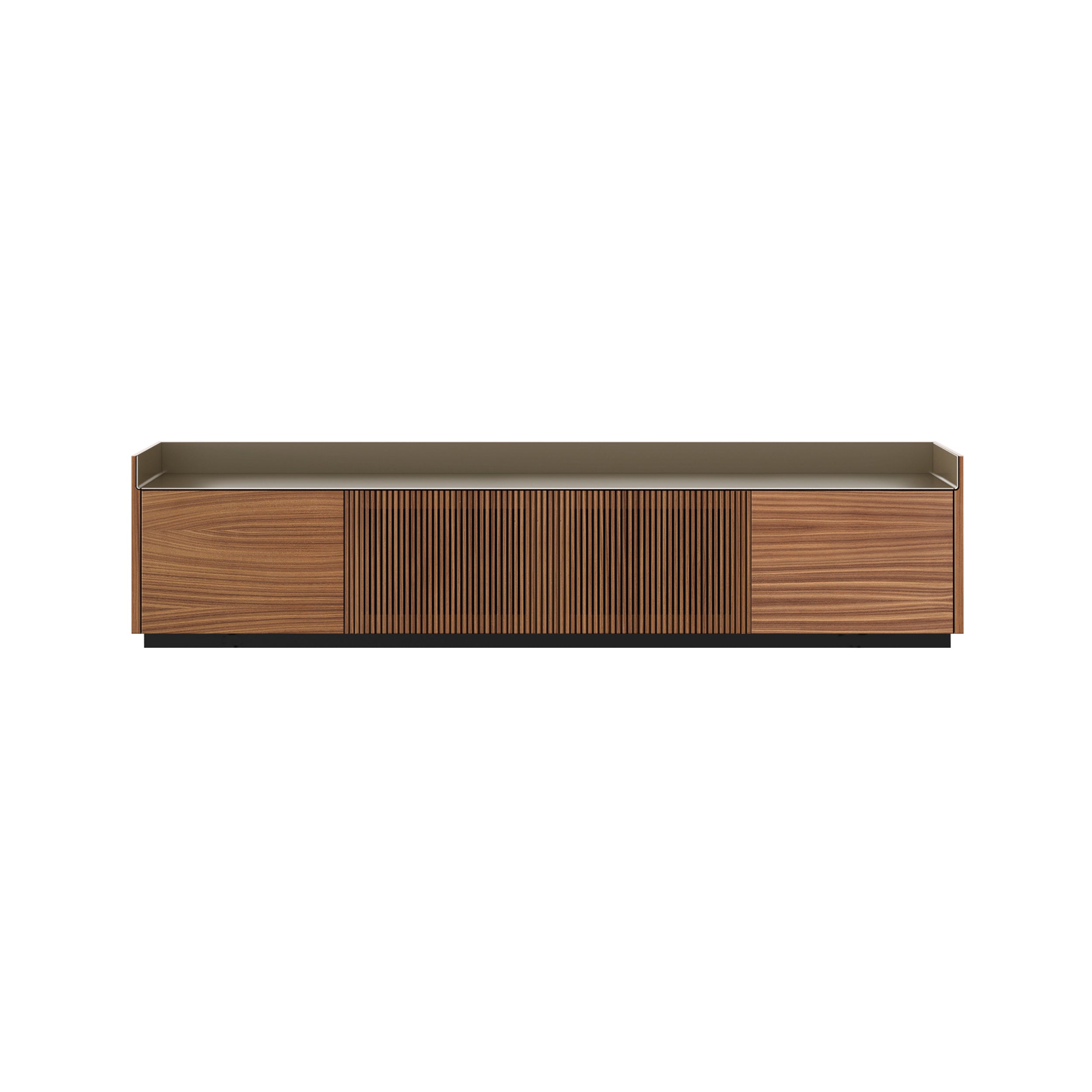 Stockholm STH403 Technic Sideboard: Composition 1 + Super-Matt Walnut + Anodized Aluminum Bronze + Black