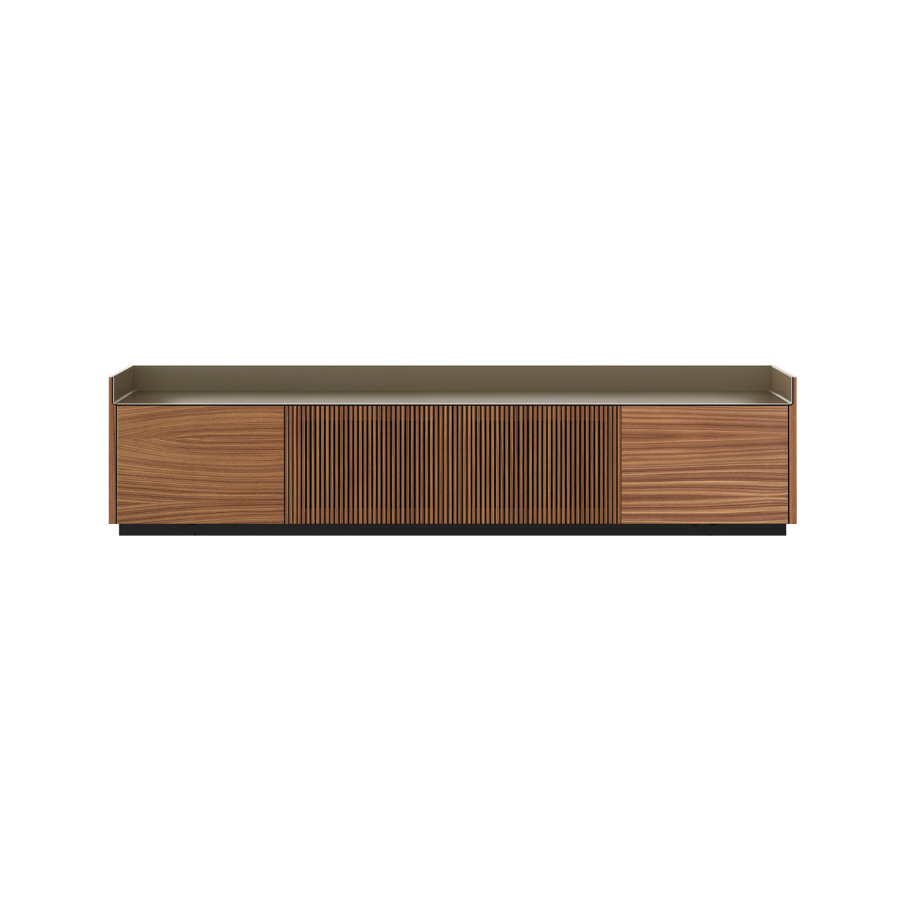 Stockholm STH403 Technic Sideboard: Composition 1 + Super-Matt Walnut + Anodized Aluminum Bronze + Black