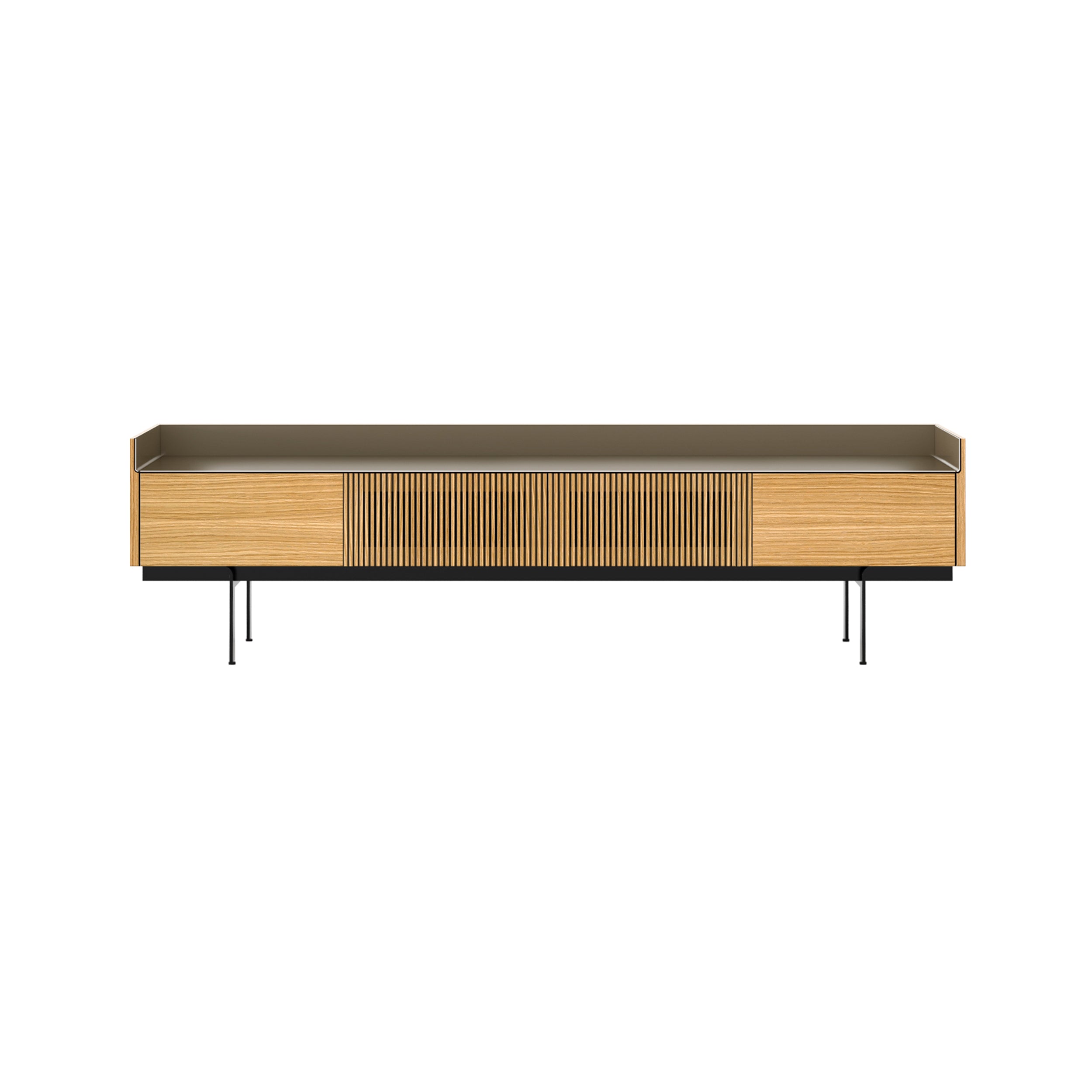 Stockholm Slim Sideboard: STH453 + Super-Matt Oak + Anodized Aluminum Bronze + Black