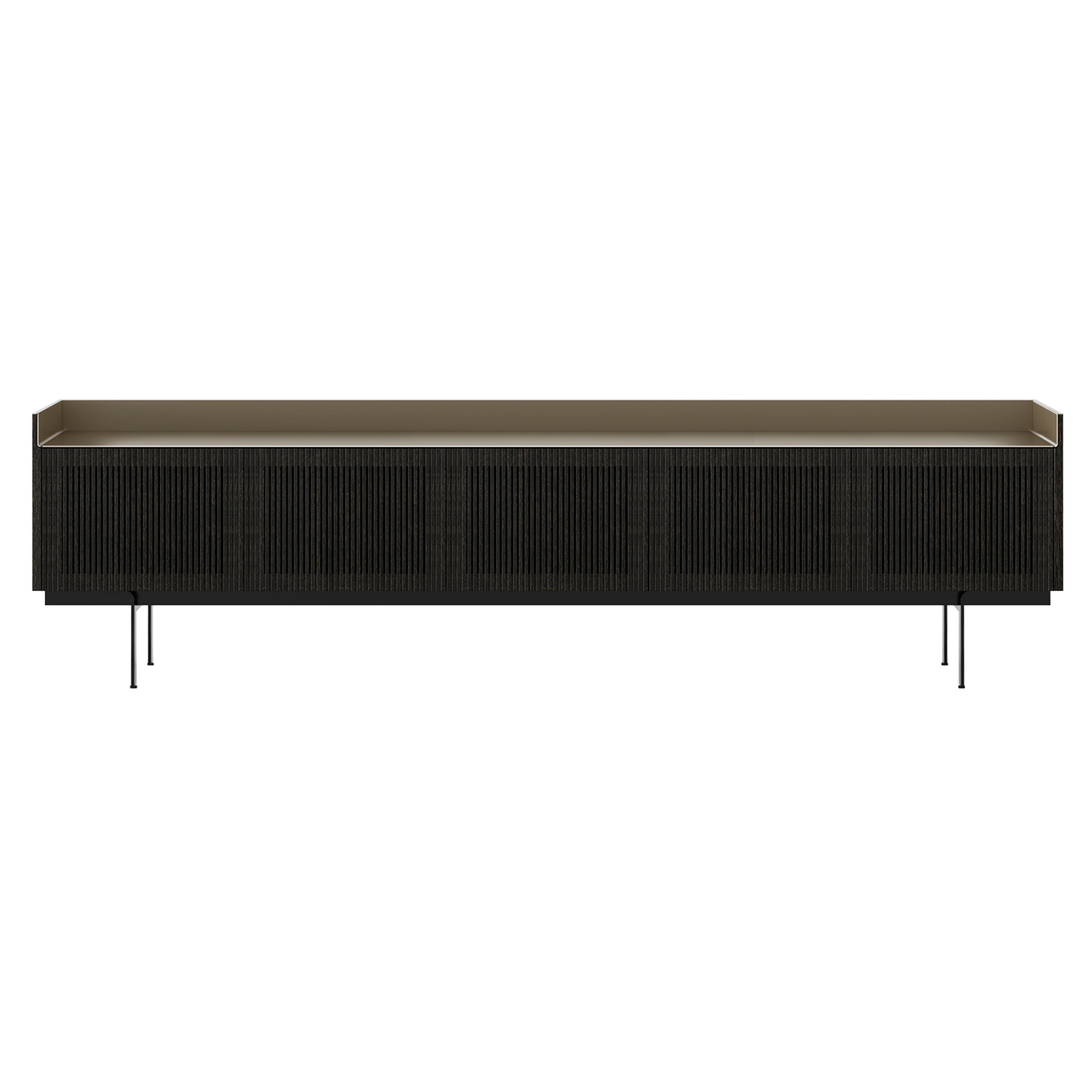 Stockholm Technic Sideboard: STH507 + Dark Grey Stained Oak + Anodized Aluminum Bronze + Black