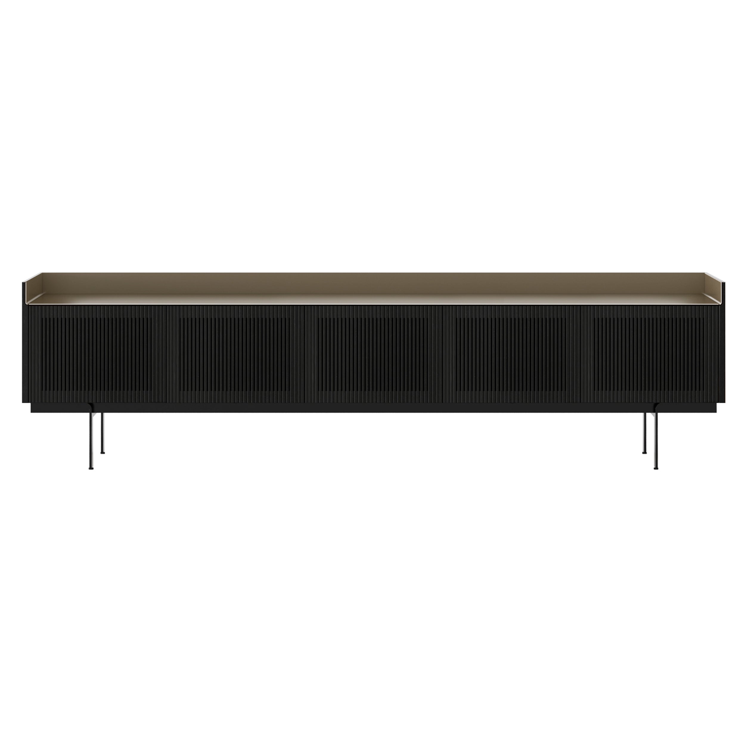 Stockholm Technic Sideboard: STH507 + Ebony Stained Oak + Anodized Aluminum Bronze + Black