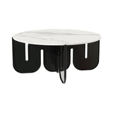 Wave Table: White Ceramic + Black