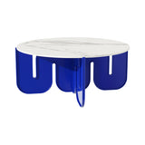 Wave Table: White Ceramic + Electric Blue