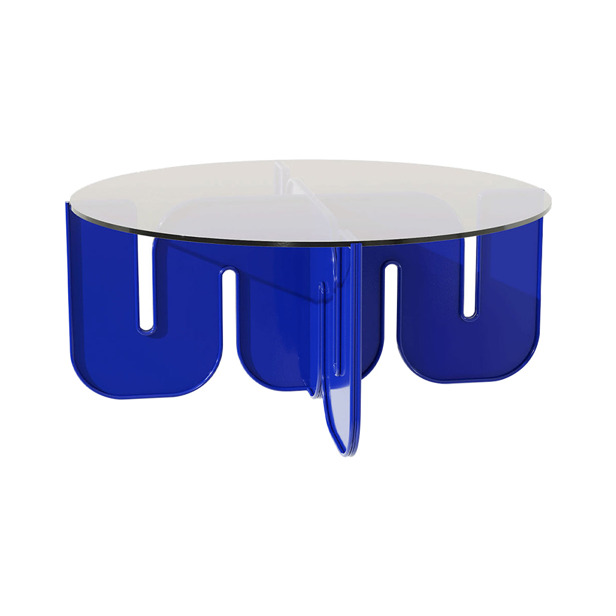 Wave Table: Clear Glass + Electric Blue