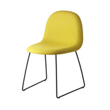 3D Dining Chair: Sledge Base + Full Upholstery + Black Semi Matt