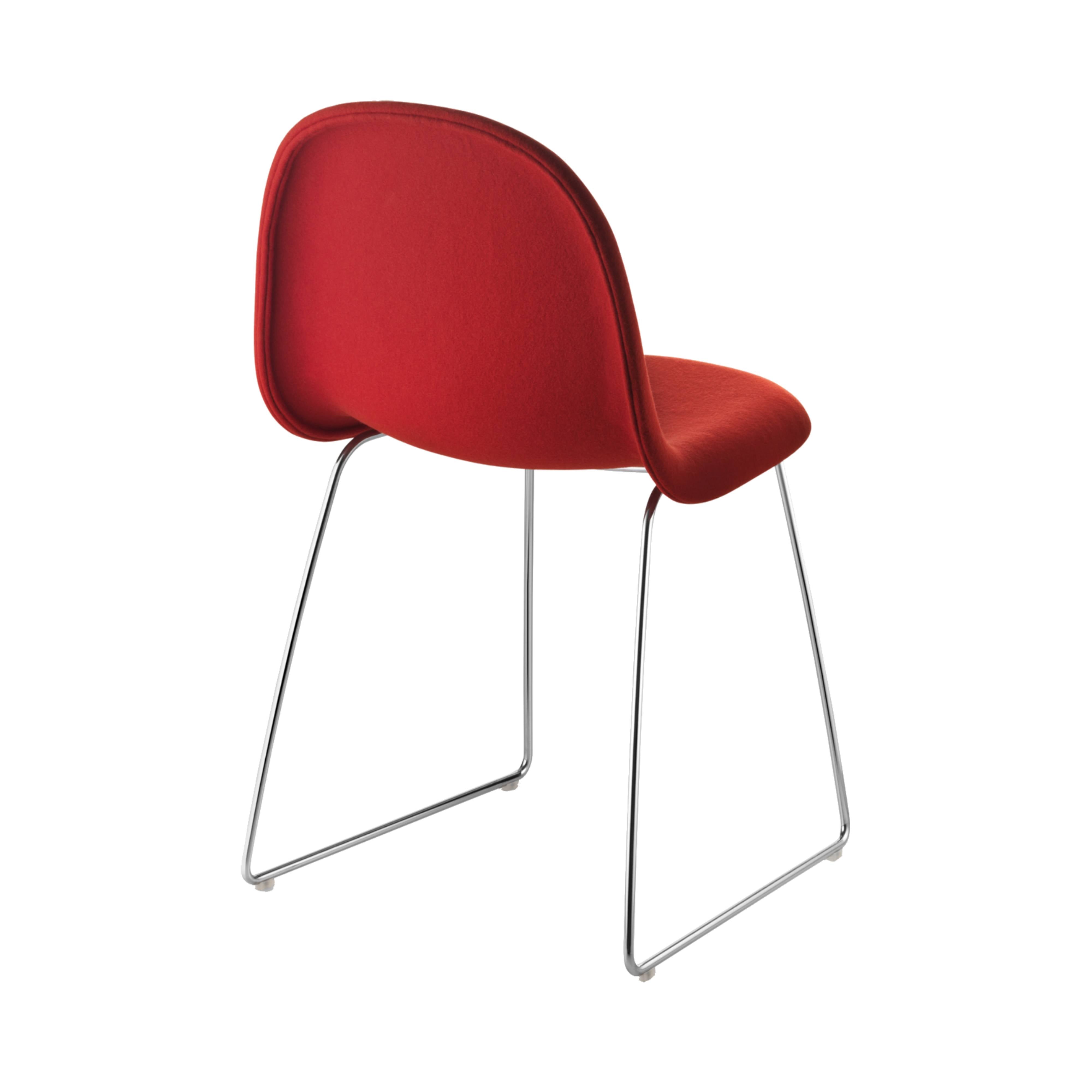 3D Dining Chair: Sledge Base + Full Upholstery + Chrome