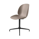 Beetle Meeting Chair: 4-Star Swivel Base + New Beige + Black Matt + Plastic Glides