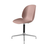 Beetle Meeting Chair: 4-Star Swivel Base + Sweet Pink + Polished Aluminum + Black Matt + Plastic Glides