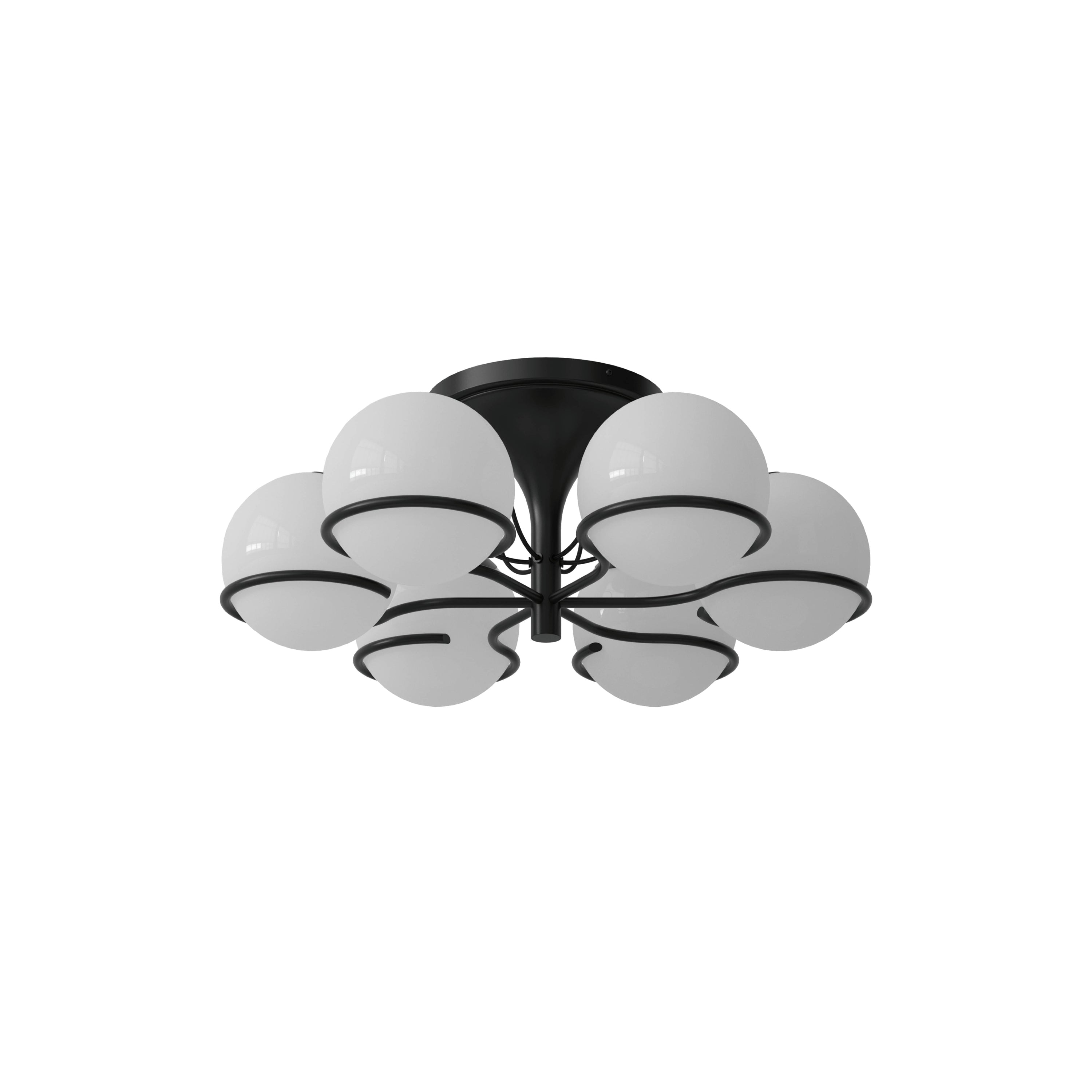 Model 2042 Ceiling Lamp: Black + 6