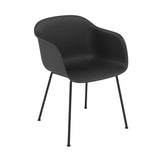 Fiber Armchair: Tube Base + Recycled Shell + Black + Anthracite Black