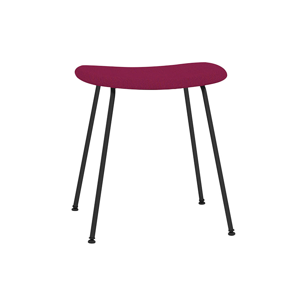 Fiber Stool: Tube Base + Upholstered + Anthracite Black