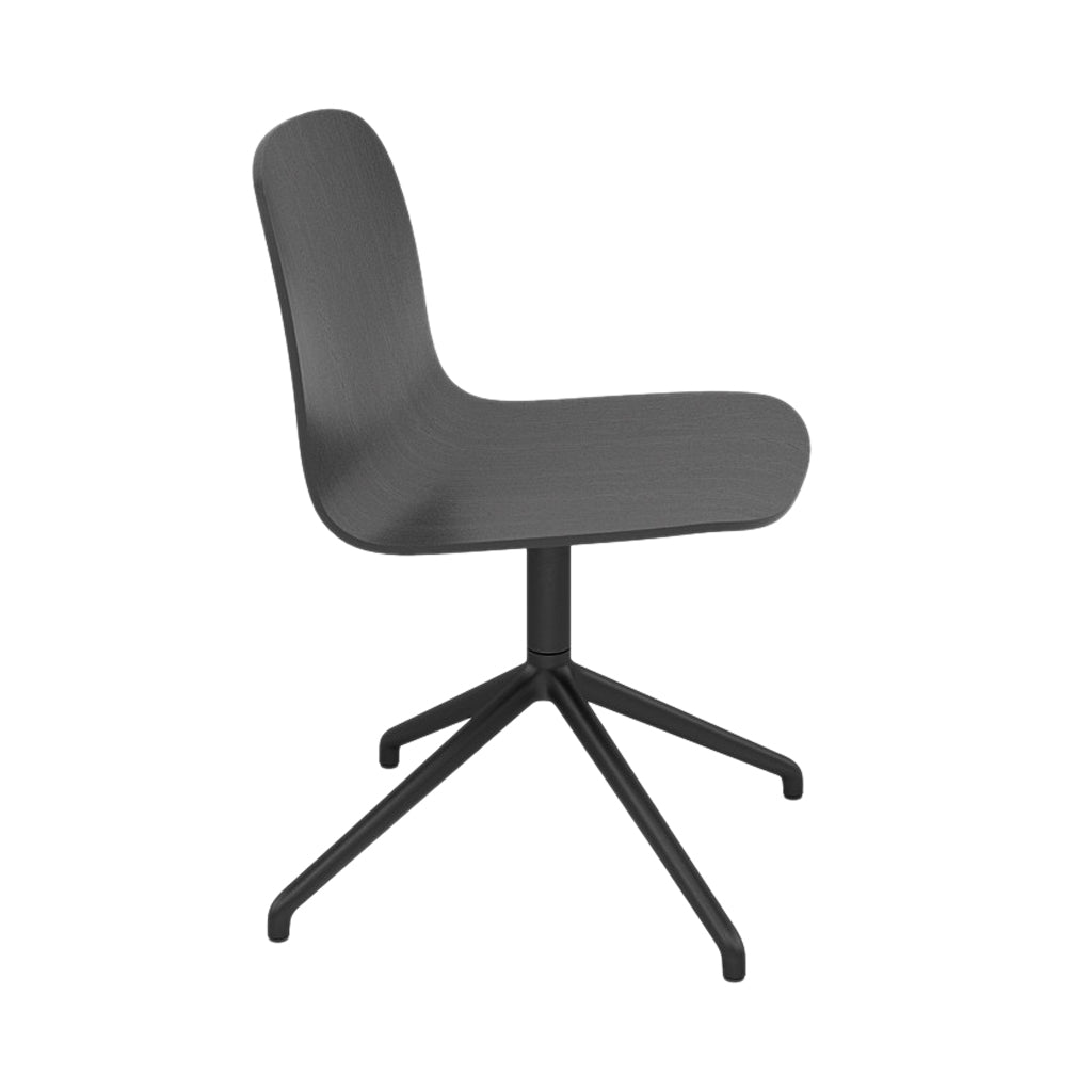 Visu Wide Chair: Swivel Base with Return + Black