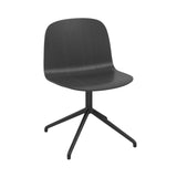 Visu Wide Chair: Swivel Base with Return + Black