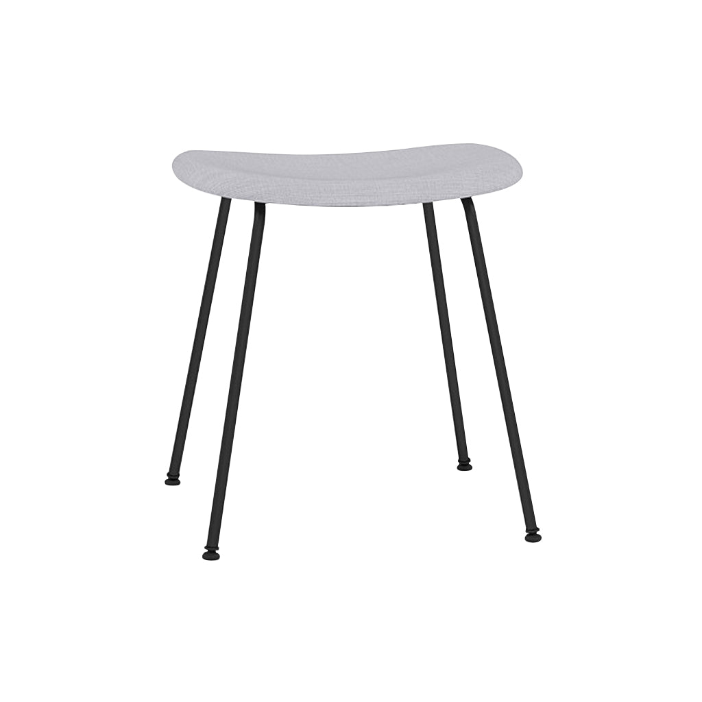 Fiber Stool: Tube Base + Upholstered + Anthracite Black