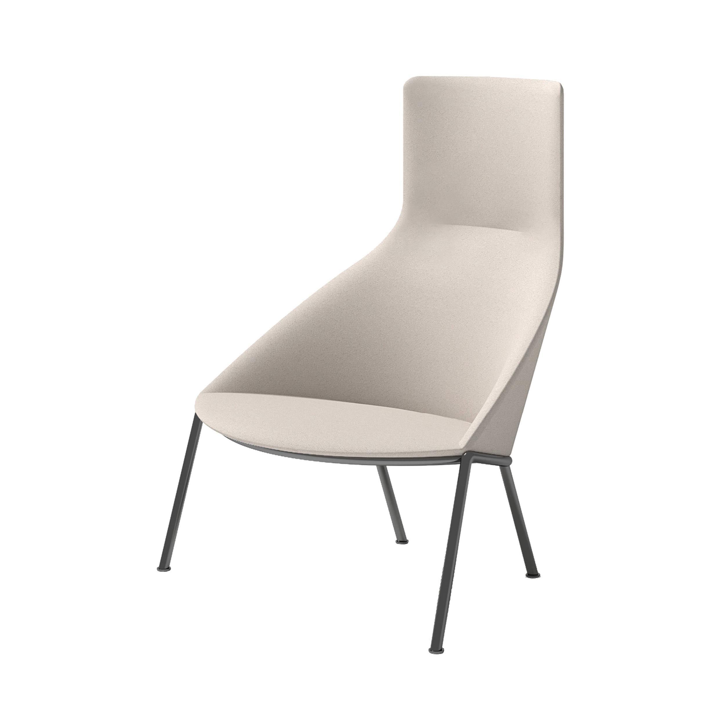 Circa Highback Lounge Chair: Without Armrest + Black Nickel