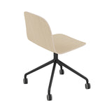 Visu Wide Chair: Swivel Base with Castors + Oak