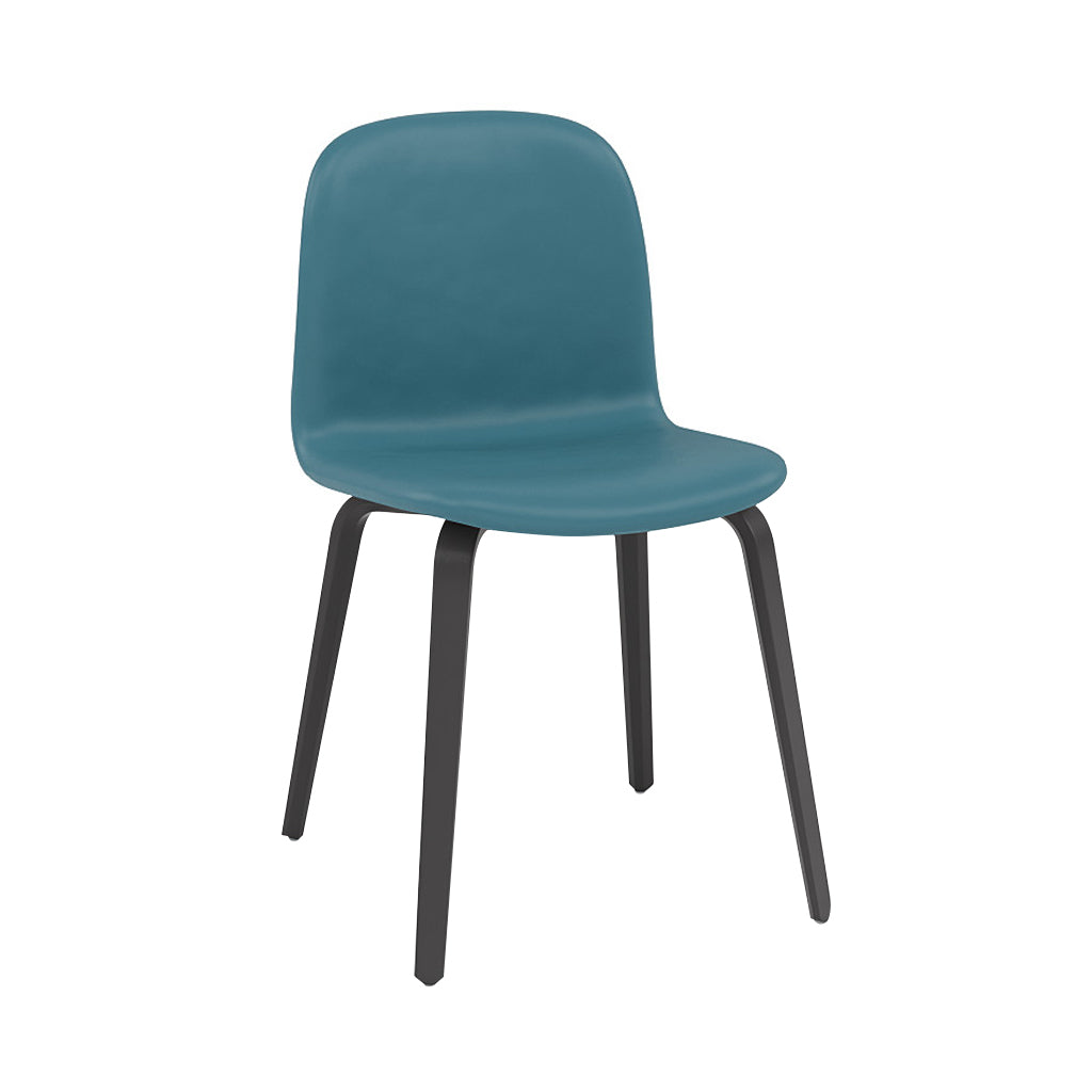 Visu Chair: Wood Base + Upholstered + Black