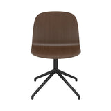 Visu Wide Chair: Swivel Base with Return + Stained Dark Brown