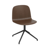 Visu Wide Chair: Swivel Base with Return + Stained Dark Brown