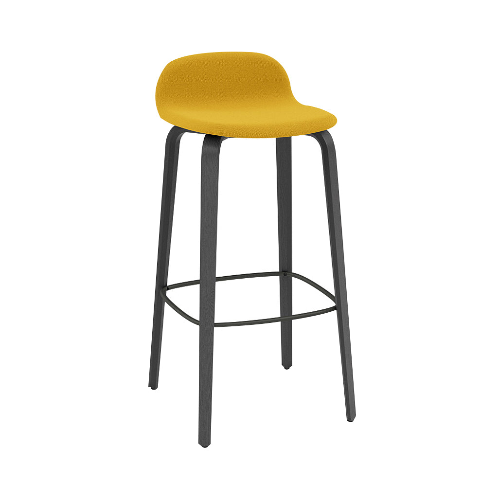 Visu Bar Stool: Upholstered + Black