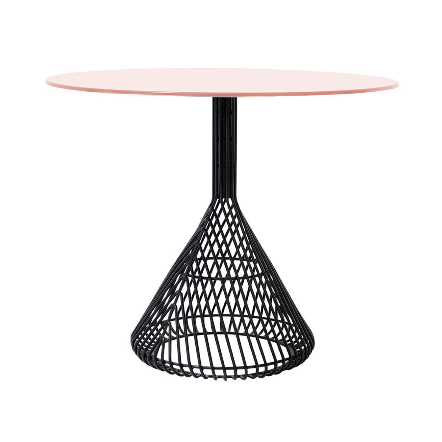 Bistro Dining Table: Black + Peachy Pink Metal