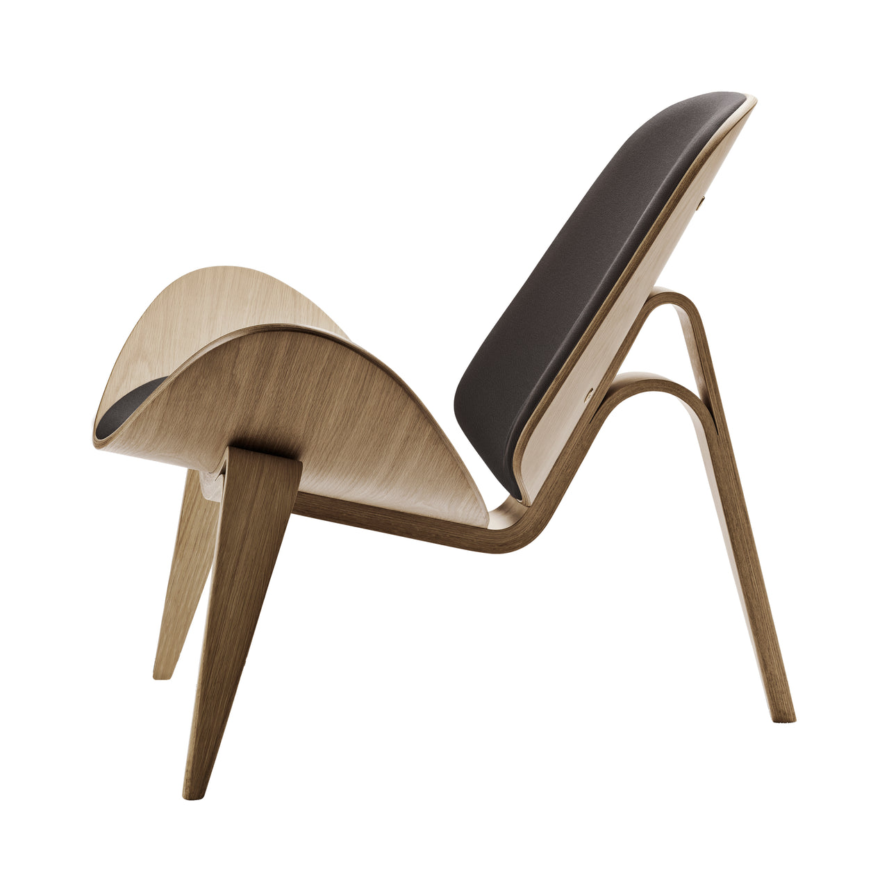 CH07 Shell Lounge Chair: Oak + White Oiled Oak