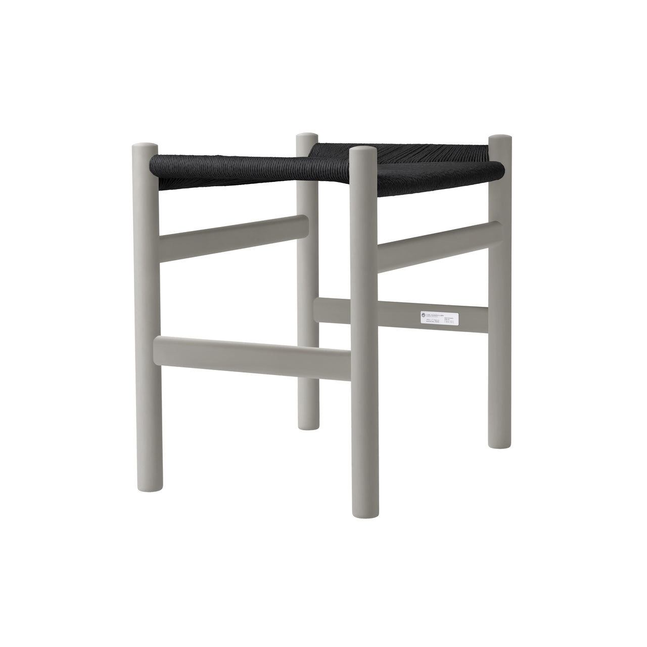 CH53 Footstool: High + Black + Silver Grey Beech