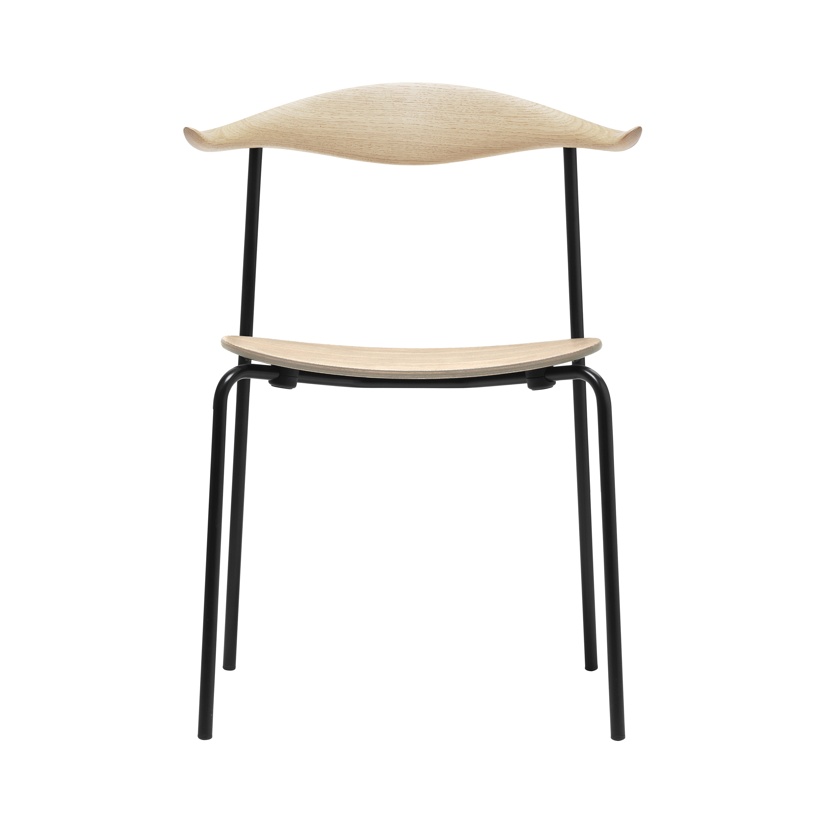 CH88T Dining Chair: Black Powder-Coated Steel + Soaped Oak