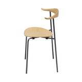 CH88T Dining Chair: Black Powder-Coated Steel + Oiled Beech