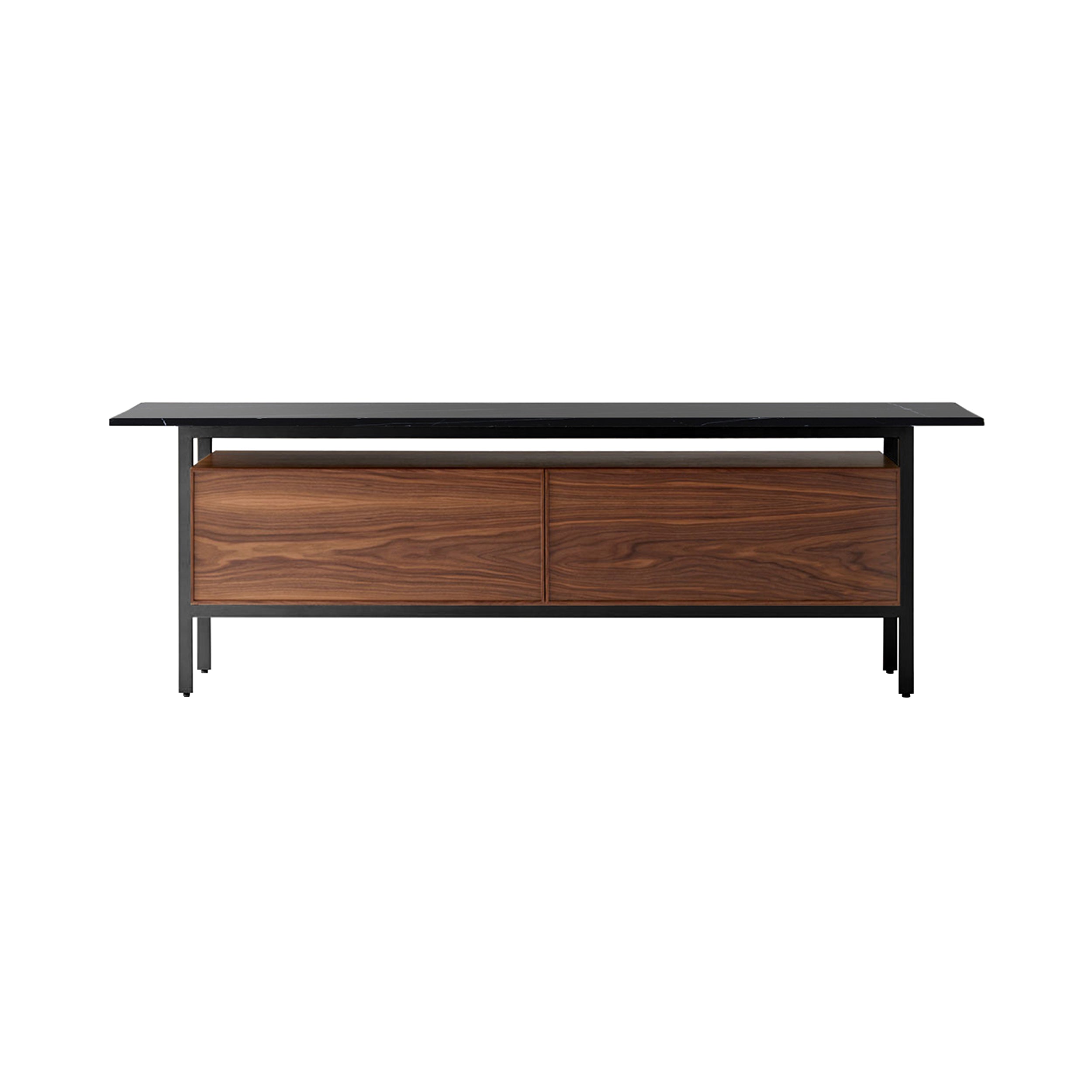 Chicago Wooden Door Sideboard: Small + Silestone Marquina + Super-Matt Walnut + Black