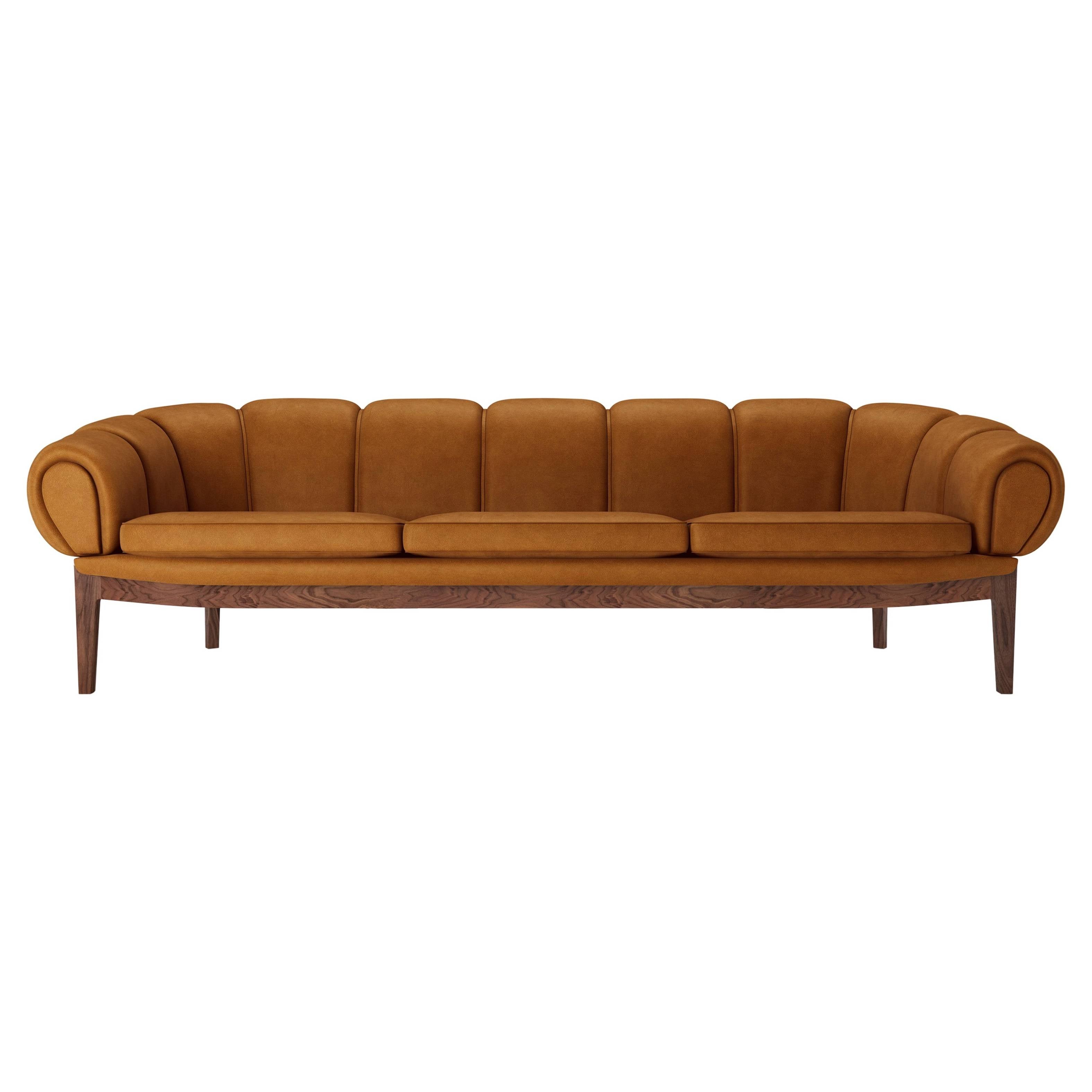 Croissant Sofa: Solid American Walnut