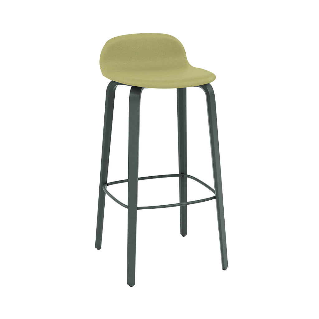 Visu Bar Stool: Upholstered + Dark Green