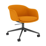 Fiber Conference Armchair: Swivel Base with Castors + Tilt + Recycled Shell + Anthracite Black