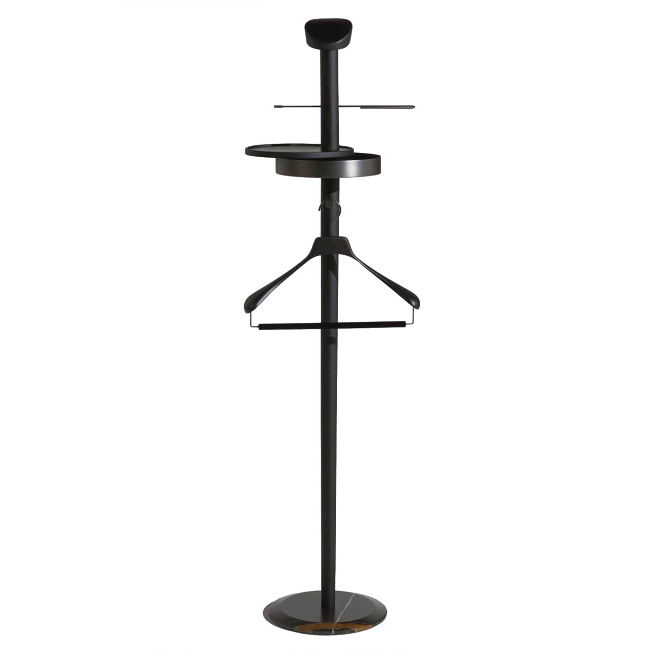 Galan Men's Valet Stand: Sahara Noir Marble + Black Stained Ash