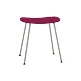 Fiber Stool: Tube Base + Upholstered + Grey