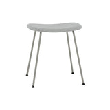 Fiber Stool: Tube Base + Upholstered + Grey