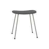 Fiber Stool: Tube Base + Upholstered + Grey