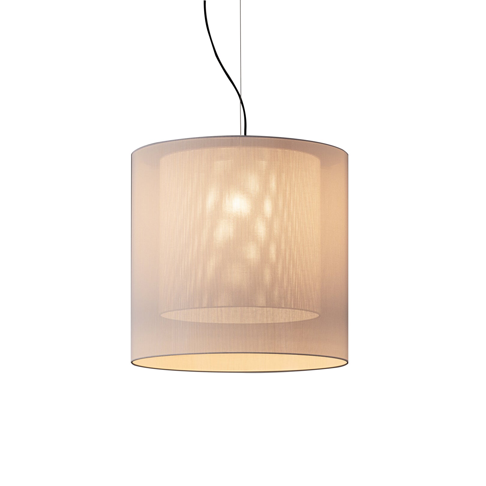 Moaré Pendant Lamp: Large (Double Shade) + White