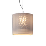 Moaré Pendant Lamp: Large (Double Shade) + White + Grey