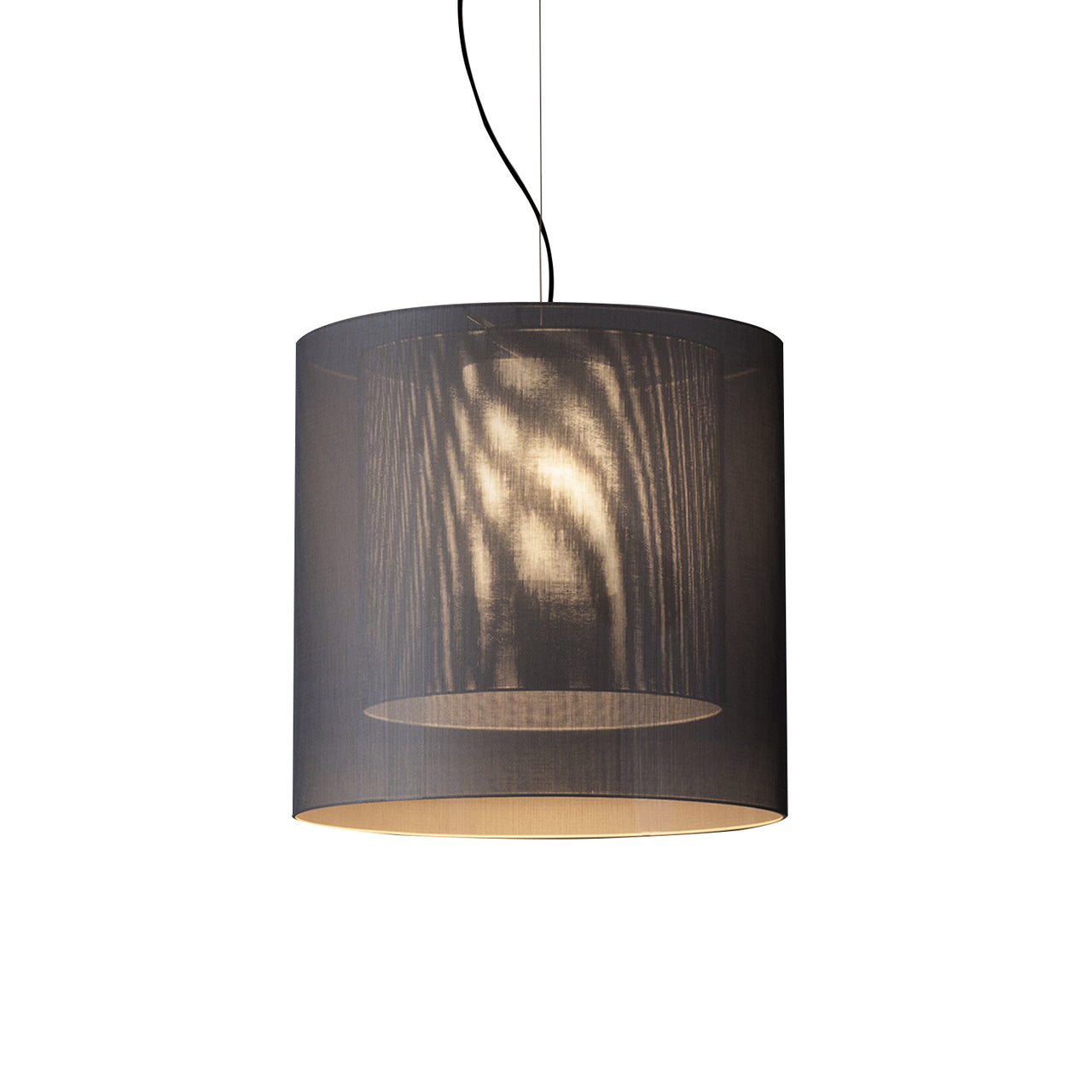 Moaré Pendant Lamp: Large (Double Shade) + Grey