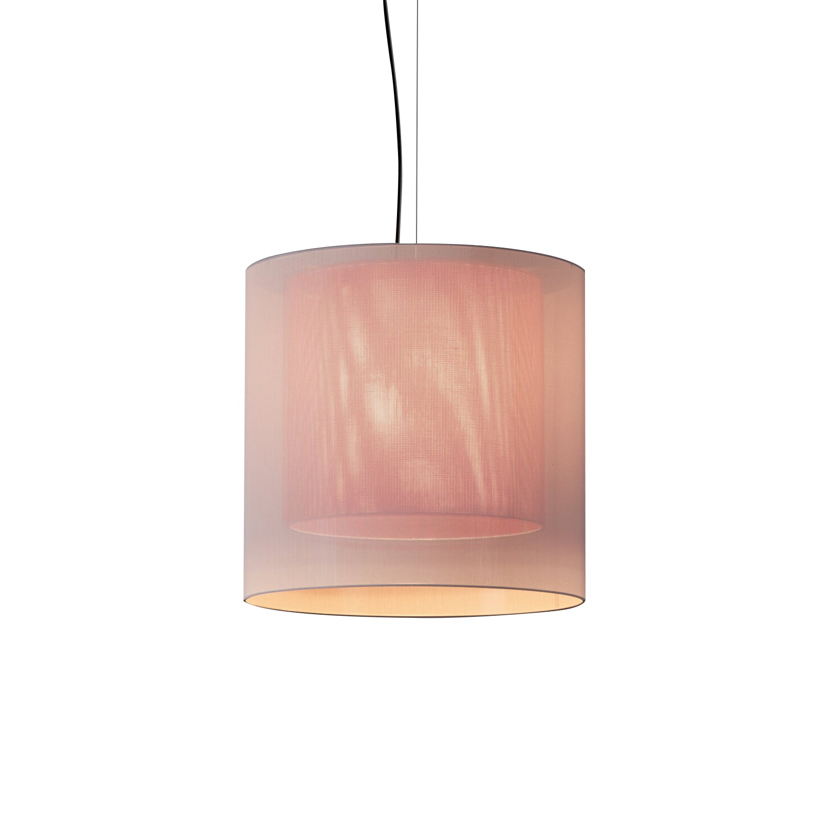 Moaré Pendant Lamp: Medium (Double Shade) + White + Red