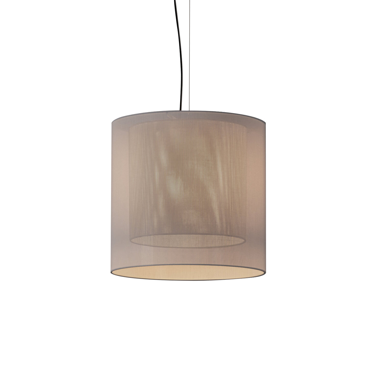 Moaré Pendant Lamp: Medium (Double Shade) + White + Grey